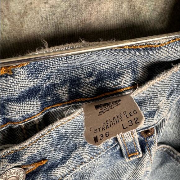 VTG Levis 901 Denim Jeans Mens Sz 36x32 Light Wash Relaxed Fit Straight Leg - Picture 7 of 10